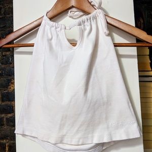 White halter neck tank top